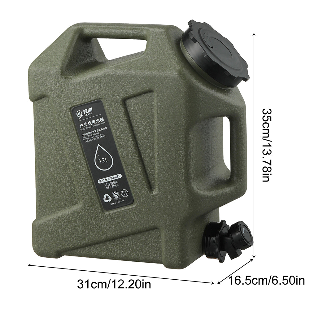 TrailFlow™ | 12L Heavy-Duty Camping Water Container with Adjustable Spigot